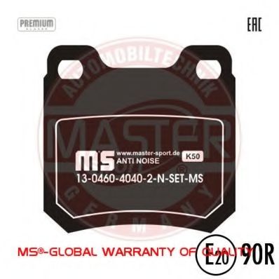Комплект тормозных колодок, дисковый тормоз MASTER-SPORT 13046040402N-SET-MS