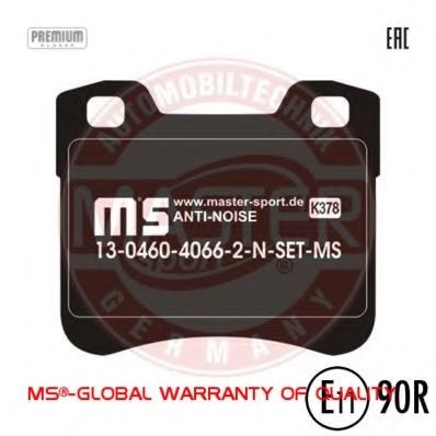 Комплект тормозных колодок, дисковый тормоз MASTER-SPORT 13046040662N-SET-MS