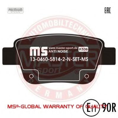 Комплект тормозных колодок, дисковый тормоз MASTER-SPORT 13046058142N-SET-MS