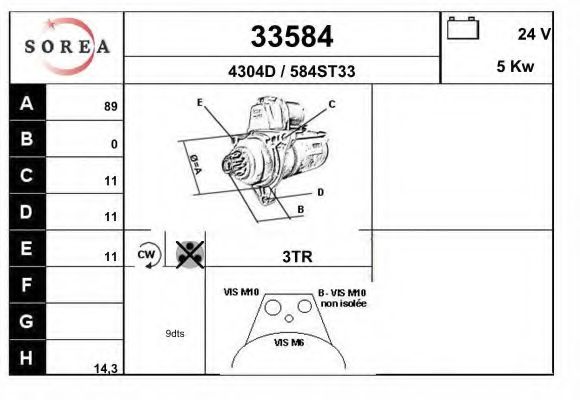 Стартер EAI 33584