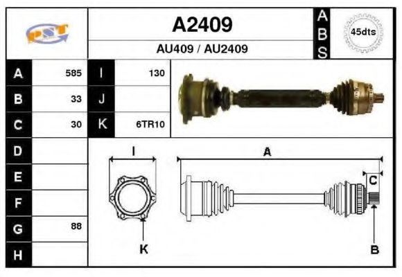 Приводной вал SNRA A2409