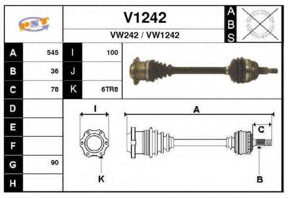 Приводной вал SNRA V1242