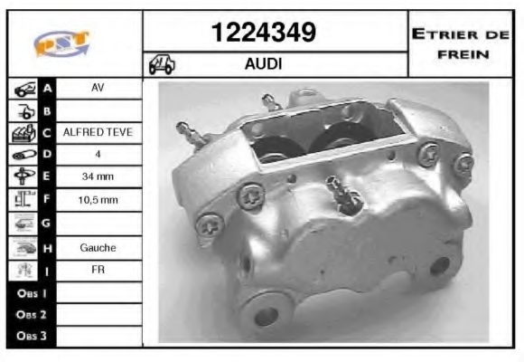 Тормозной суппорт BUDWEG CALIPER 34346