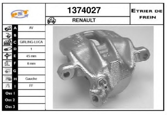 Тормозной суппорт SNRA 1374027