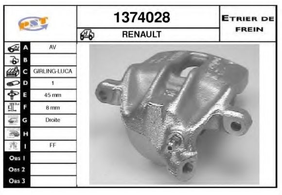 Тормозной суппорт SNRA 1374028
