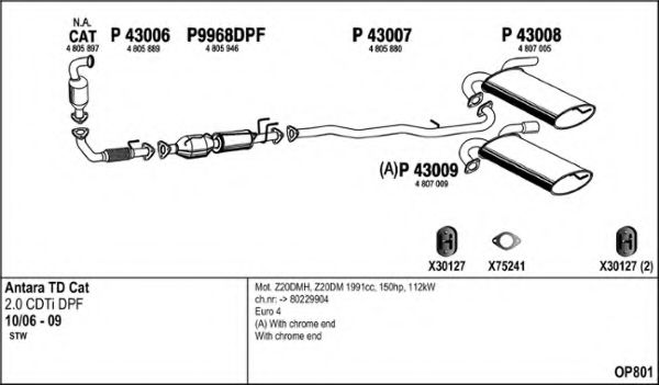 Система выпуска ОГ FENNO OP801