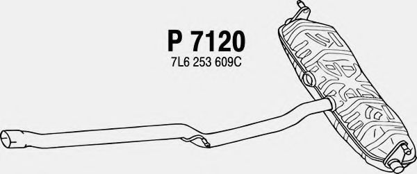 Глушитель выхлопных газов конечный FENNO P7120