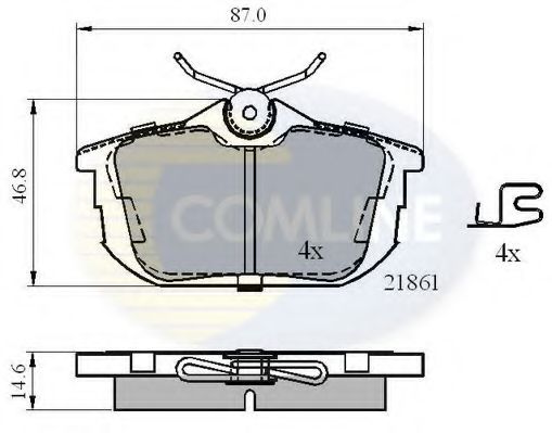 Комплект тормозных колодок, дисковый тормоз COMLINE CBP3945