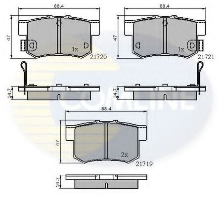 Комплект тормозных колодок, дисковый тормоз COMLINE CBP3445