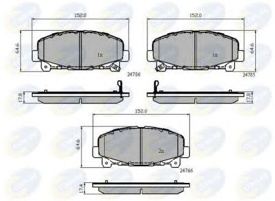 Комплект тормозных колодок, дисковый тормоз COMLINE CBP32010