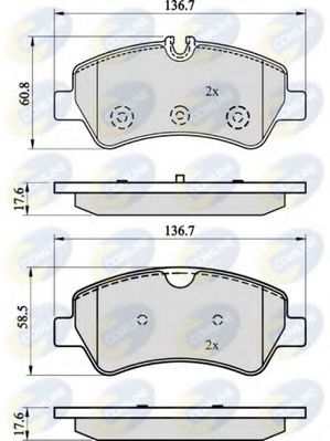 Комплект тормозных колодок, дисковый тормоз COMLINE CBP02143