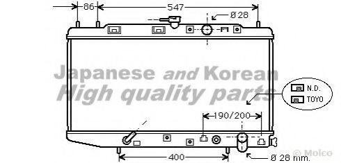 Радиатор, охлаждение двигателя ASHUKI H554-05