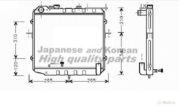 Радиатор, охлаждение двигателя ASHUKI I250-21