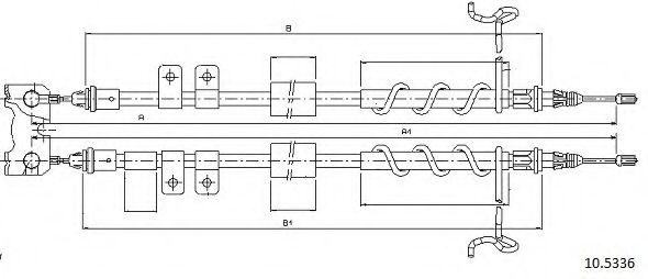 Трос, стояночная тормозная система CABOR 10.5336