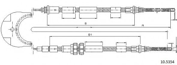 Трос, стояночная тормозная система CABOR 10.5354