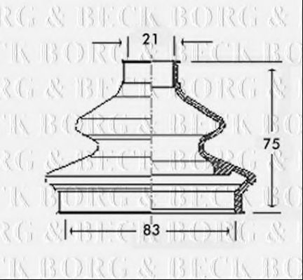 Пыльник, приводной вал BORG & BECK BCB2333