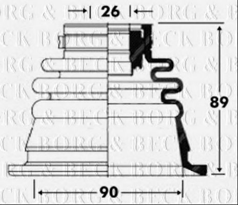 Пыльник, приводной вал BORG & BECK BCB2848