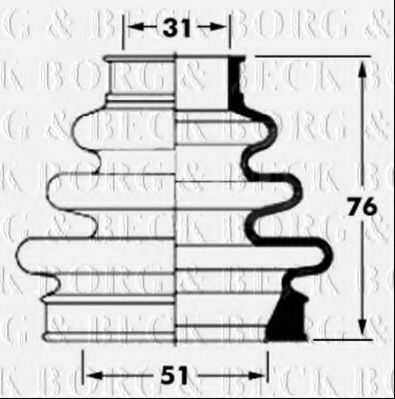 Пыльник, приводной вал BORG & BECK BCB6063