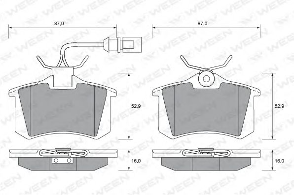 Комплект тормозных колодок, дисковый тормоз WEEN 151-1849