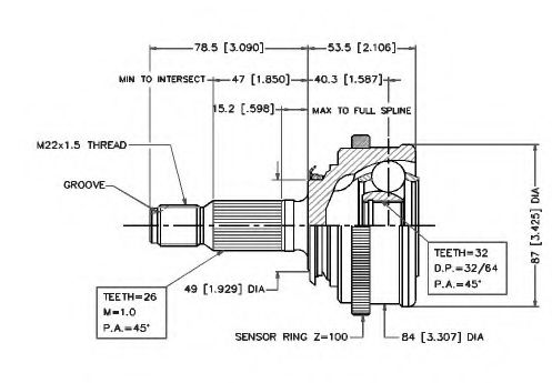 Шарнирный комплект, приводной вал VEMA 18273
