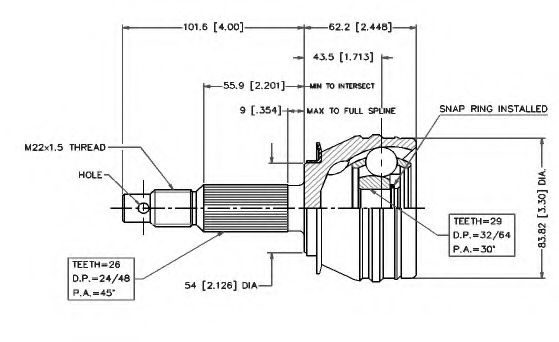 Шарнирный комплект, приводной вал VEMA 18488