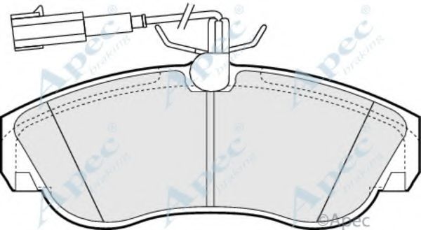 Комплект тормозных колодок, дисковый тормоз APEC braking PAD1206