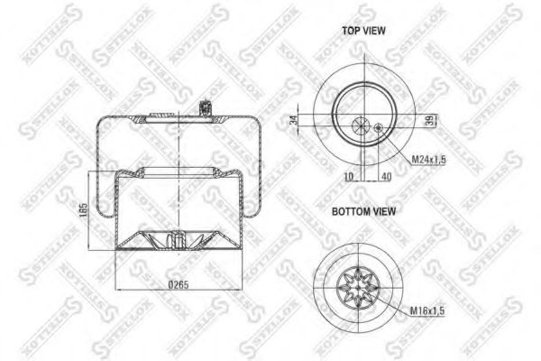 Кожух пневматической рессоры STELLOX 90-41833-SX