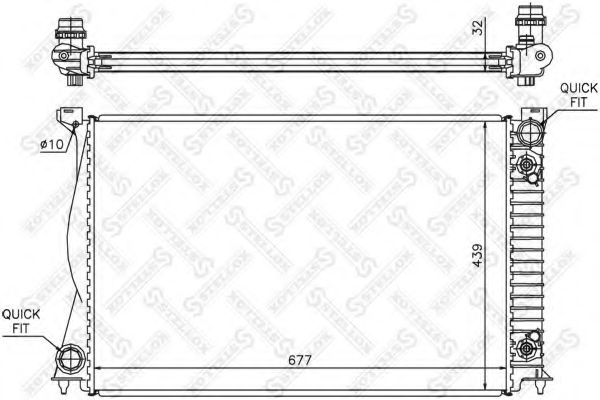 Радиатор, охлаждение двигателя STELLOX 10-25506-SX