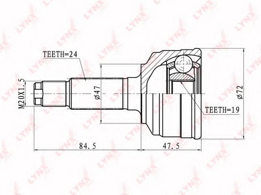 Шарнирный комплект, приводной вал LYNXauto CO-1821