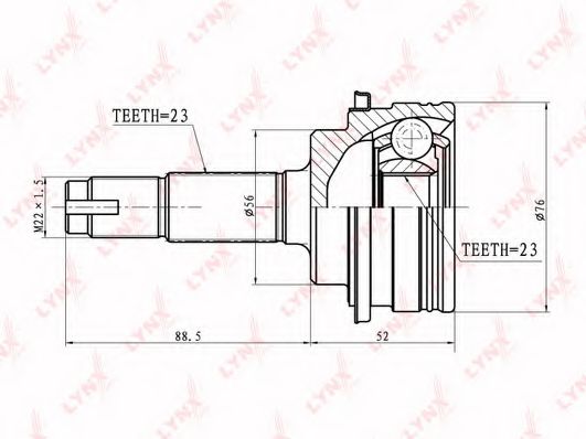 Шарнирный комплект, приводной вал LYNXauto CO-7539