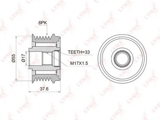 Механизм свободного хода генератора LYNXauto PA-1006