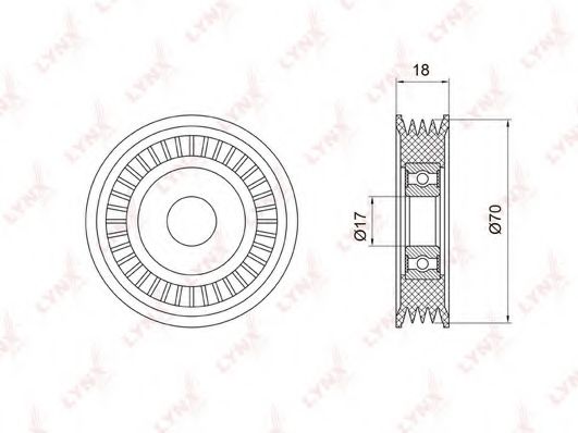 Натяжной ролик, поликлиновой  ремень LYNXauto PB-5023