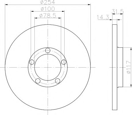 Тормозной диск HELLA PAGID 8DD 355 101-401