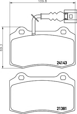 Комплект тормозных колодок, дисковый тормоз HELLA PAGID 8DB 355 011-741