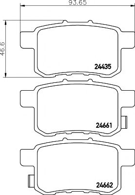 Комплект тормозных колодок, дисковый тормоз HELLA PAGID 8DB 355 013-631