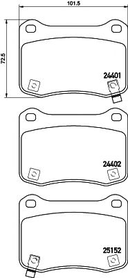Комплект тормозных колодок, дисковый тормоз HELLA PAGID 8DB 355 015-431