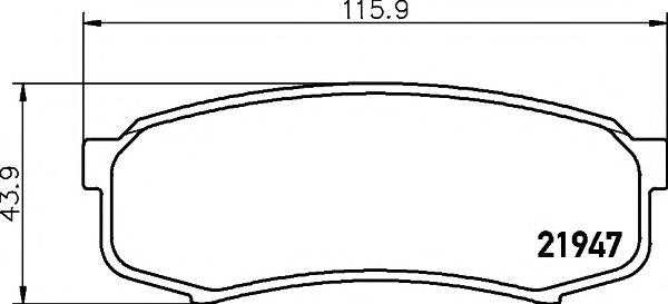 Комплект тормозных колодок, дисковый тормоз HELLA PAGID 8DB 355 016-831