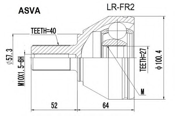 Шарнирный комплект, приводной вал ASVA LR-FR2