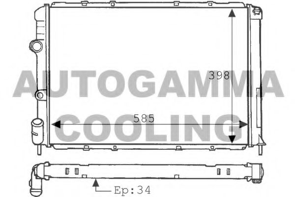 Радиатор, охлаждение двигателя AUTOGAMMA 100903