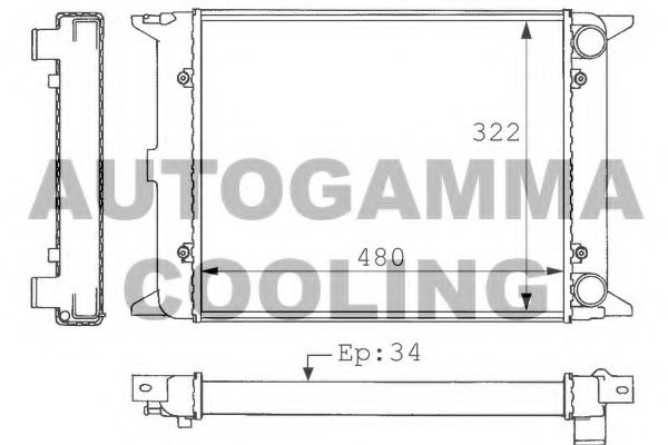 Радиатор, охлаждение двигателя AUTOGAMMA 101047