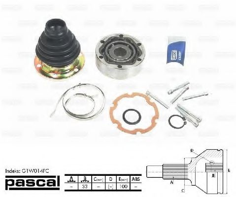 Шарнирный комплект, приводной вал PASCAL G1W014PC