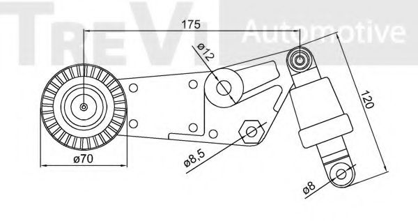 Натяжная планка, поликлиновой ремень TREVI AUTOMOTIVE TA1652