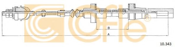 Трос, управление сцеплением COFLE 10.343
