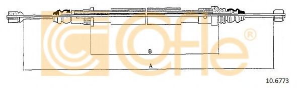 Трос, стояночная тормозная система COFLE 10.6773