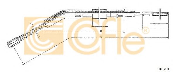 Трос, стояночная тормозная система COFLE 10.701
