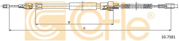 Трос, стояночная тормозная система COFLE 10.7381
