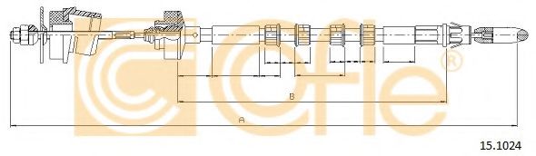 Трос, управление сцеплением COFLE 15.1024