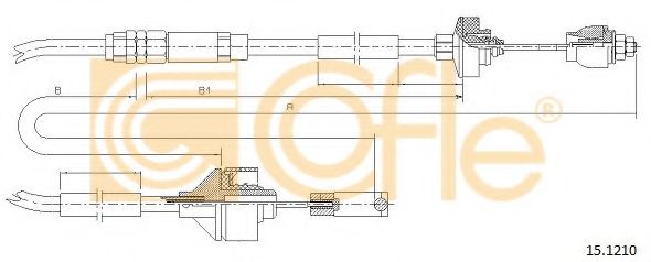 Трос, управление сцеплением COFLE 15.1210