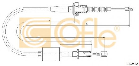 Трос, управление сцеплением COFLE 18.2522