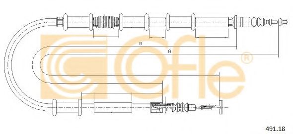 Трос, стояночная тормозная система COFLE 491.18